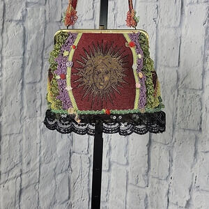 VINTAGE‎ 90'S Grunge Boho Floral and Lacey Bag